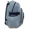 Mochila Bolsa Em Jeans Reforçado Escola Trabalho Viagem Passeio Unissex - Azul claro - Liso - 3