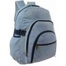 Mochila Bolsa Em Jeans Reforçado Escola Trabalho Viagem Passeio Unissex - Azul claro - Liso - 1
