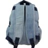 Mochila Bolsa Em Jeans Reforçado Escola Trabalho Viagem Passeio Unissex - Azul claro - Liso - 6