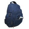 Mochila Bolsa Em Jeans Reforçado Escola Trabalho Viagem Passeio Unissex - Azul escuro - Liso - 5