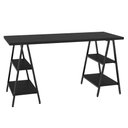Ver imagem 5 de Mesa Escrivaninha Cavalete 150cm Estilo Industrial Prisma C08 Preto Ônix/Preto - Mpozenato