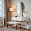 Ver imagem 1 de Mesa de Maquiagem Suspensa Branco com Espelho Camarim