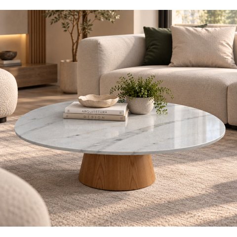 Mesa de Centro Éclat 120x80cm em Mármore Espírito Santo