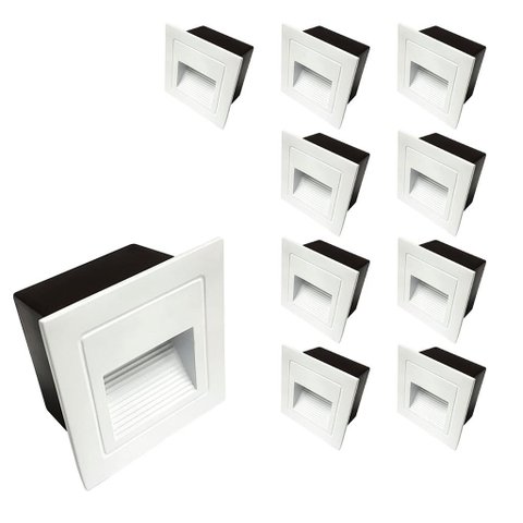 Balizador de Parede 4w Branco 3000k Ip65 Moderno Lumier Bivolt Kit/10