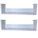 Ver imagem 1 de Kit 2 Prateleira U Reforçado Branco 50x20p de Parede Livros Pesados