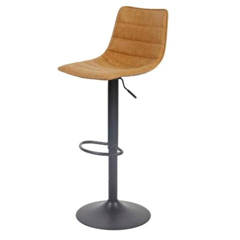 Banqueta George Pu Caramelo Base Preta Giratoria 111cm - 49912