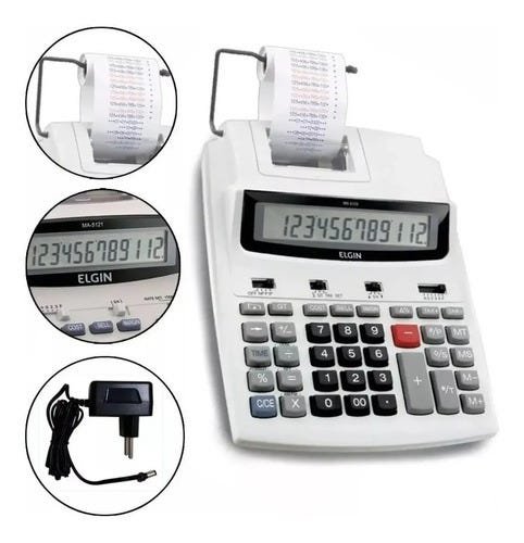 Calculadora Eletrônica com Impressora -Ma5121 Elgin com Carregador - Branco - 1