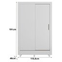 Ver imagem 2 de Guarda Roupa Casal Bélgica 2 Portas de Correr 2 Gavetas MDP Branco Brilho com Armário Multiuso Fit