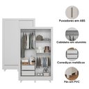 Ver imagem 3 de Guarda Roupa Casal Bélgica 2 Portas de Correr 2 Gavetas MDP Branco Brilho com Armário Multiuso Fit
