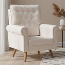 Ver imagem 2 de Poltrona de Amamentação Fixa Pés Manu Encanto D02 Bouclê Off White C-200 - Lyam Decor