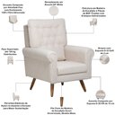 Ver imagem 4 de Poltrona de Amamentação Fixa Pés Manu Encanto D02 Bouclê Off White C-200 - Lyam Decor