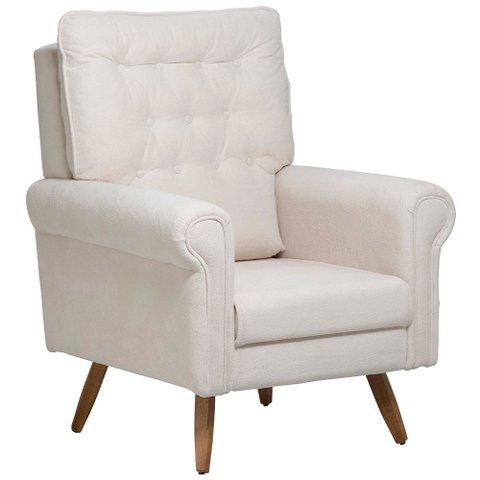Poltrona de Amamentação Fixa Pés Manu Encanto D02 Bouclê Off White C-200 - Lyam Decor