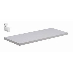 Prataleira de Madeira Branca 1,2x15x40cm com Suporte Branco