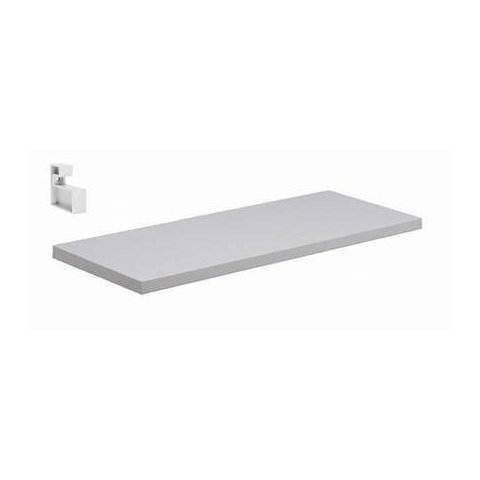 Prataleira de Madeira Branca 1,2x15x40cm com Suporte Branco