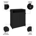 Ver imagem 6 de Mesa Escrivaninha em L Eron e Balcão 60cm 2 Portas Look A06 Preto - Mpozenato
