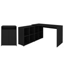 Ver imagem 1 de Mesa Escrivaninha em L Eron e Balcão 60cm 2 Portas Look A06 Preto - Mpozenato