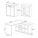 Ver imagem 4 de Mesa Escrivaninha em L Eron e Balcão 60cm 2 Portas Look A06 Preto - Mpozenato