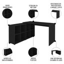 Ver imagem 3 de Mesa Escrivaninha em L Eron e Balcão 60cm 2 Portas Look A06 Preto - Mpozenato