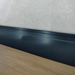 Rodape Poliestireno Frisado 10cm Preto - 2,4 Metros - 6