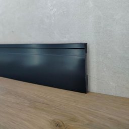 Rodape Poliestireno Frisado 10cm Preto - 2,4 Metros - 4