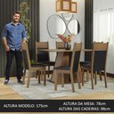 Ver imagem 5 de Conjunto Sala de Jantar Mesa Tampo de Madeira 6 Cadeiras Rustic/crema/preto Beverly Madesa