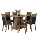 Ver imagem 3 de Conjunto Sala de Jantar Mesa Tampo de Madeira 6 Cadeiras Rustic/crema/preto Beverly Madesa