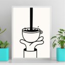 Ver imagem 2 de Quadro Decorativo Minimalista Café 24x18cm - com Vidro:moldura Branca