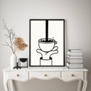Ver imagem 1 de Quadro Decorativo Minimalista Café 24x18cm - com Vidro:moldura Branca