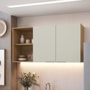 Ver imagem 1 de Armário Aéreo 2 Portas 120cm 4 Prateleiras Florença Marrom/Marromle/Sabbia