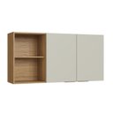 Ver imagem 2 de Armário Aéreo 2 Portas 120cm 4 Prateleiras Florença Marrom/Marromle/Sabbia