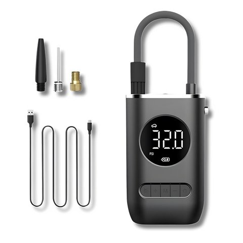 Bomba de Ar Elétrica Mini Compressor Digital Portátil para Pneus de Carro Moto Bicicleta e Bola