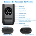 Ver imagem 3 de Bomba de Ar Elétrica Mini Compressor Digital Portátil para Pneus de Carro Moto Bicicleta e Bola