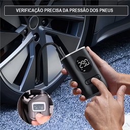 Bomba de Ar Elétrica Mini Compressor Digital Portátil para Pneus de Carro Moto Bicicleta e Bola - 5