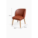 Ver imagem 5 de Cadeira Estofada com Encosto Anatômico 81cm em Madeira Maciça Lina Courino Marrom Oona Design Mel