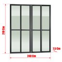 Ver imagem 4 de Porta Correr 4 Folhas Moveis 210 x 240 Elite c/Fecho Autom V.Liso Preto Brimak