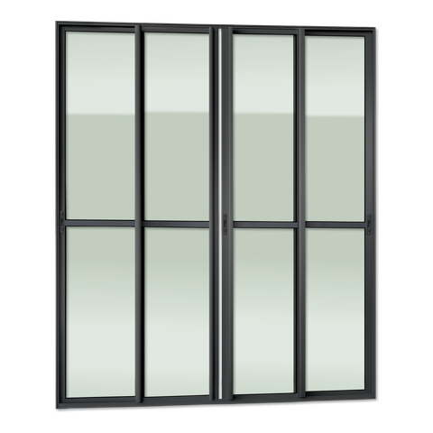 Porta Correr 4 Folhas Moveis 210 x 240 Elite c/Fecho Autom V.Liso Preto Brimak