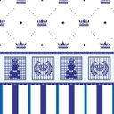 Ver imagem 2 de Papel Parede Adesivo Urso Coroa Azul E Listra Infantil Bebe