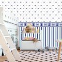 Ver imagem 4 de Papel Parede Adesivo Urso Coroa Azul E Listra Infantil Bebe