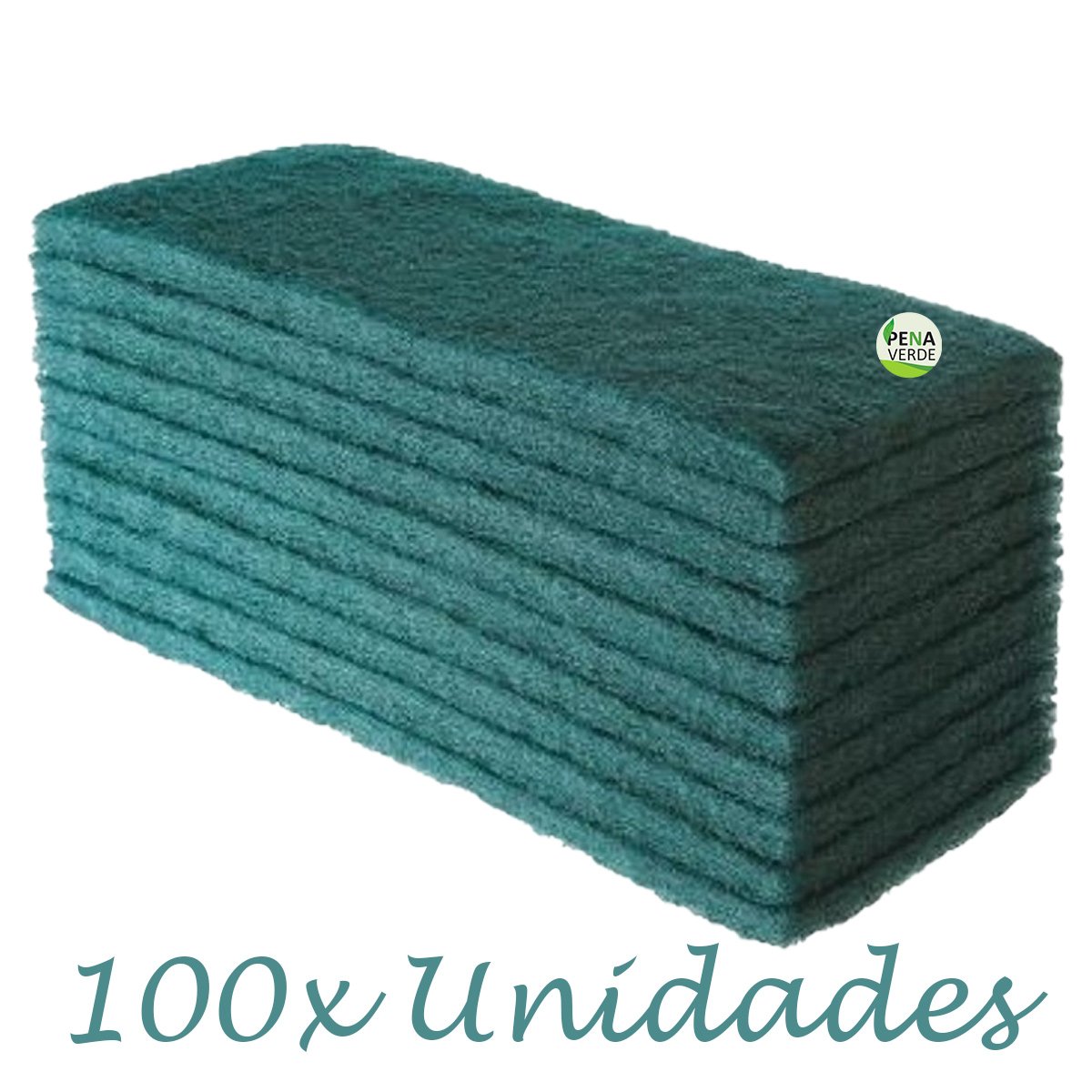 Fibra Verde Multiuso Limpeza Uso Geral 10x23cm - Kit 100 Un