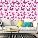 Ver imagem 4 de Papel De Parede Adesivo Borboletas Lilas E Rosas Sala Quarto