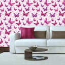 Ver imagem 3 de Papel De Parede Adesivo Borboletas Lilas E Rosas Sala Quarto