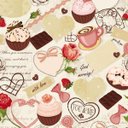 Ver imagem 5 de Papel Parede Cupcke Café Corações Chocolate Pirulito Adesivo