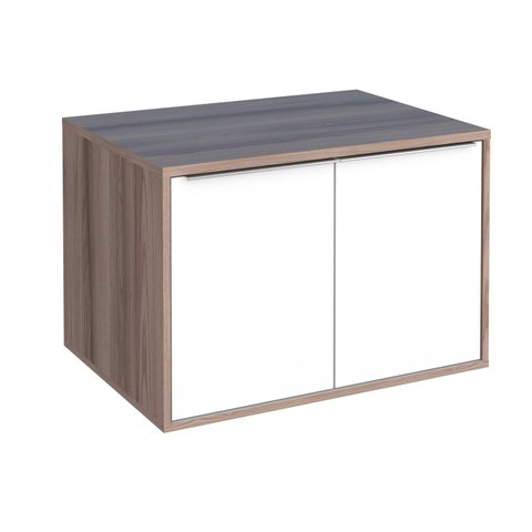Gabinete Para Banheiro ARA 100% MDF Com Gaveta Dupla Com Divisor de Objetos Puxadores em Alumínio Co
