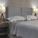 Ver imagem 2 de Cabeceira Módulos Cama Box Almofadada Luxo Linho Rbl:casal Painel/cinza
