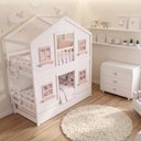 Ver imagem 6 de Treliche Casinha Dos Sonhos Madeira Maciça Branco Rosa Solteiro Housin