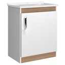 Ver imagem 3 de Conjunto para Banheiro Gabinete Lavatório e Espelheira Cesana 50cm B06 Branco Carvalho - Lyam Decor