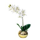 Ver imagem 1 de Arranjo No Vaso Dourado Flores Artificiais Orquídeas 3D