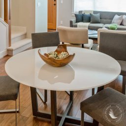 Tampo Redondo de Vidro Temperado Off-white para Mesa 1m - 1