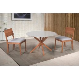 Tampo Redondo de Vidro Temperado Off-white para Mesa 1m - 6