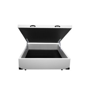 Base Box Baú Casal Nk Camas Sintético Branco 41x138x188
